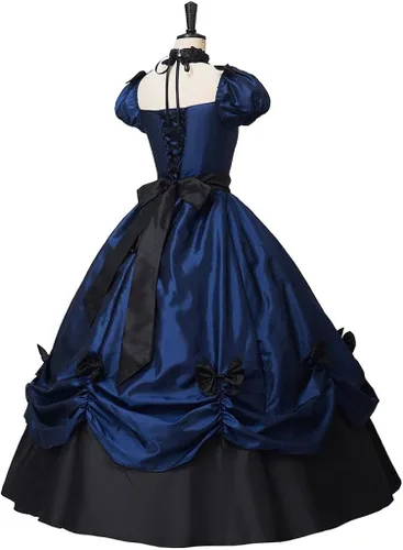 Vista 6 de Vestido victoriano gótico Southern Belle Marie Antoniette vestido de novia vestido de baile rococó baile de máscaras vestido de baile