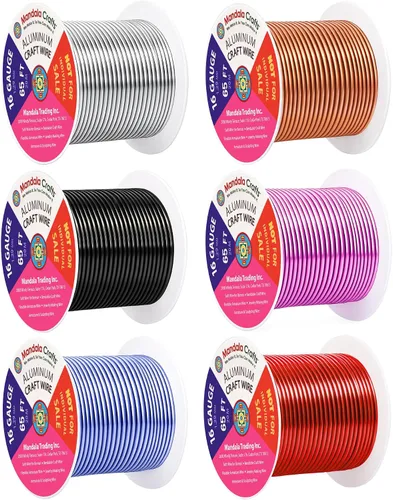 Vista 348 de Mandala Crafts - Alambre de aluminio anodizado de calibre 22 para hacer joyas - 137.2 m de alambre flexible surtido y coloreado - Doble para bonsái