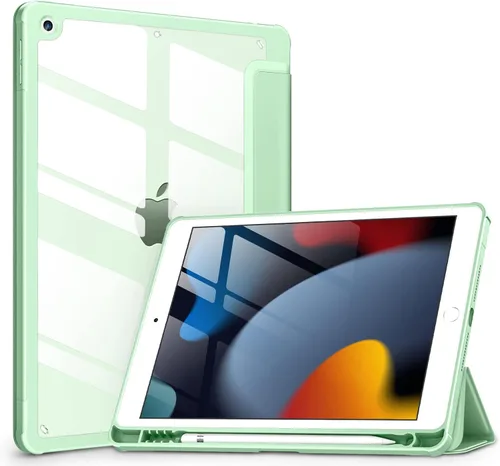 Vista 17 de VIKESI - Funda para iPad de 9ª / 8ª / 7ª generación de 10.2 pulgadas (lanzada en 2021/2020/2019), parte trasera transparente, cubierta de marco