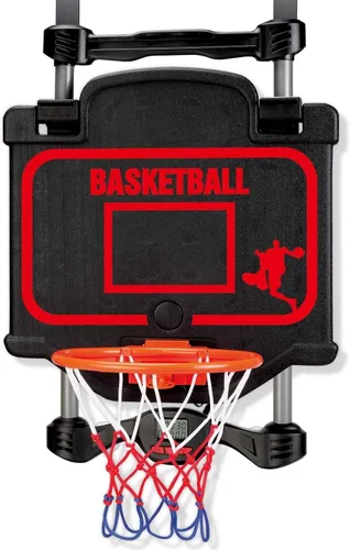 Vista 2 de Combo de baloncesto y boxeo para colocar sobre la puerta, juego 2 en 1 con aro ajustable y bolsa de velocidad, marcador y efectos de sonido