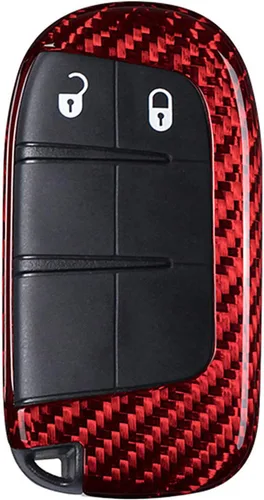 Vista 8 de Funda para llavero de fibra de carbono genuina para Jeep Compass Grand Cherokee SRT Renegade Trailhawk Smart Car Remote Key Fob Case para hombres