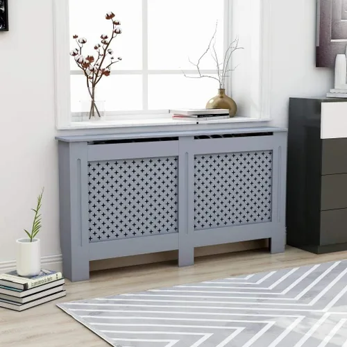 Vista 13 de Cubierta negra para radiador, cubierta de calentador de MDF, para gabinete, accesorios de calefacción, accesorios de calefacción, decoración de Negro