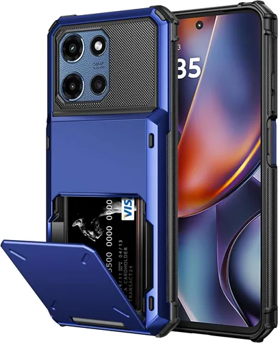 Vista 21 de Vofolen Funda tipo cartera para Moto G Play 2025 con tarjetero de doble capa, resistente, a prueba de golpes, protección contra caídas, tapa oculta