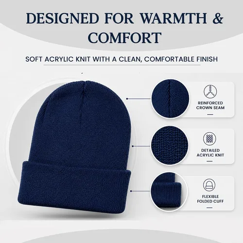 Vista 7 de Yacht & Smith Winter Beanie Hats Bulk for Men & Women, Wholesale Winter Hat Beanies, Homeless Donation Shelters 120 paquetes de gorros sólidos