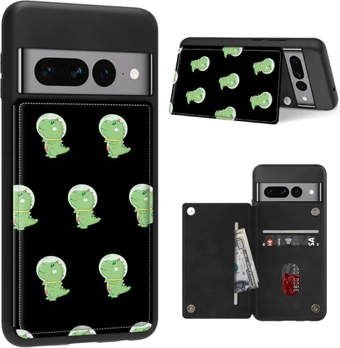Vista 18 de Funda para Google Pixel 7 Pro con ranura para tarjetero, funda de piel sintética, doble cierre magnético y cubierta duradera de TPU a prueba
