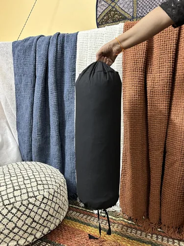 Vista 11 de Funda extraíble para almohada de algodón Saffron (Negro, 15 cm x 40 cm (6" x 16"))