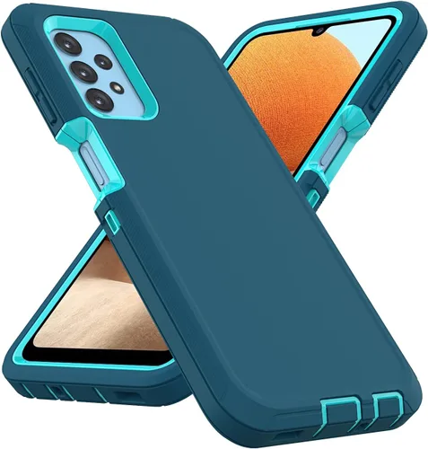 Vista 10 de Para Samsung Galaxy A32 5G Caso,Funda a prueba de golpes a prueba de polvo para iPhone Samsung Galaxy A32 5G (negro)