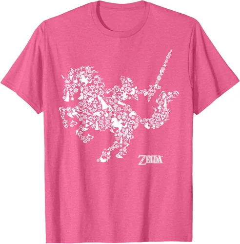 Vista 28 de The Legend of Zelda Camiseta con diseño de símbolos de caballo Azul Marino