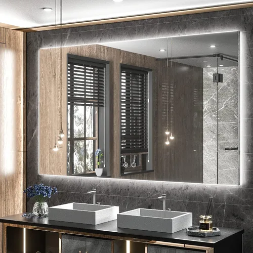 Vista 16 de TETOTE - Espejo retroiluminado para baño con luz, botón táctil regulable y función antivaho (horizontal o vertical)