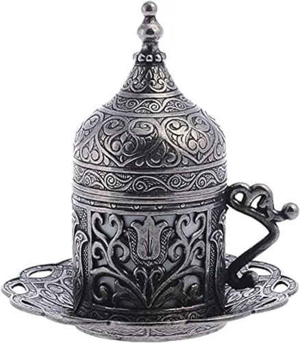 Vista 10 de Alisveristime Lale - Taza y platillo de café turco (cobre antiguo)
