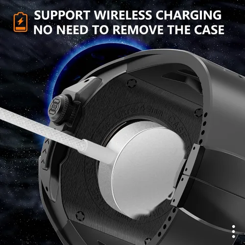 Vista 6 de VeveXiao - Funda resistente con correa compatible con Apple Watch Ultra 2 bandas de 49mm, funda protectora de metal con correa de repuesto de goma