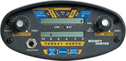 Vista 2 de Bounty Hunter Detector de metales QD2 Quick Draw II Indicador digital de profundidad de moneda, ID de objetivo de 9 segmentos, retroalimentación