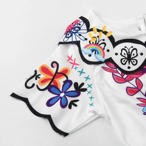 Vista 5 de Melaura Vestido de Encanto Mirabel para niñas, disfraz de princesa de Halloween para concurso de cosplay