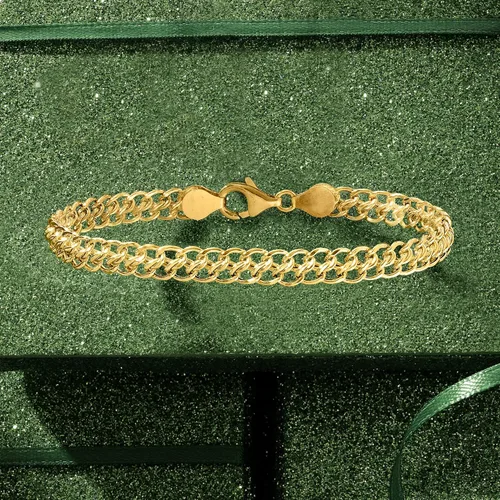 Vista 4 de Ross-Simons Italian 18kt Yellow Gold Flat-Link Chain Bracelet