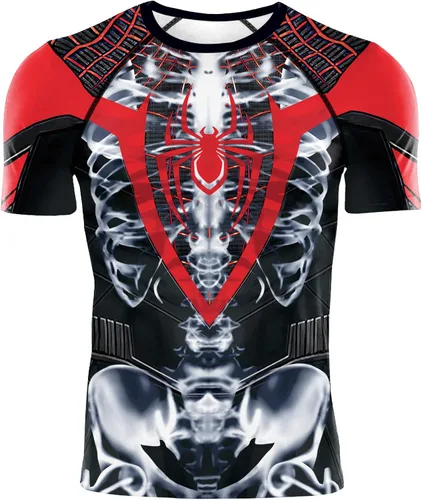 Vista 2 de Rcimuue Camisa de compresión para hombre camiseta de compresión con impresión 3D camiseta de manga larga para correr fitness secado rápido