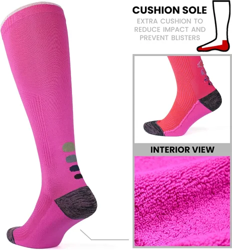 Vista 12 de GoWith Compression Socks for Men & Women, Cushioned 20-30 mmHg Graduated Compression Running Socks, Athletic Knee High Socks