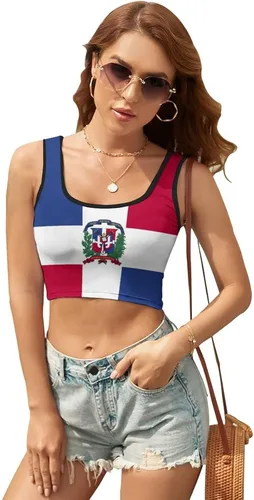 Vista 9 de Vestido largo con bandera dominicana para mujer, top de verano, talla XS, Estilo-4