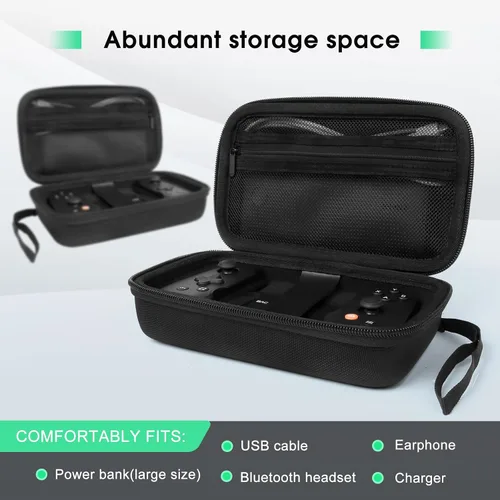Vista 2 de Funda de transporte compatible con Backbone One/ 2ª generación de control de juegos móviles, llavero y bolsillo de red, solo caja (negro)