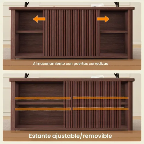 Vista 8 de SEDETA Mesa de centro elevable de 31.5 pulgadas con almacenamiento, mesas de centro cuadradas para sala de estar, mesa de centro acanalada con gran
