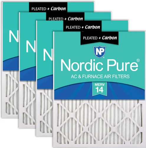 Vista 107 de Nordic Pure 20x20x1 (Tamaño real: 19 1/2 x 19 1/2 x 3/4) Filtros de aire para caldera/aire acondicionado Poly Green MERV 6 – Reduce el polvo