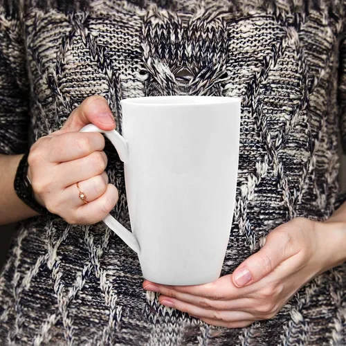 Vista 4 de amhomel Taza de té de porcelana con infusor y tapa, taza de té de cerámica de 16 onzas para hojas sueltas, café, cacao y leche, regalo de té