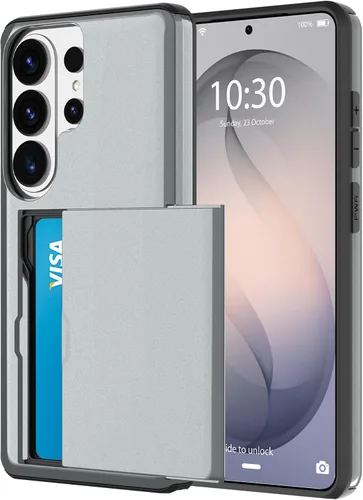 Vista 9 de Funda tipo cartera para Samsung Galaxy S22 con ranura para 2 tarjetas de crédito Funda a prueba de golpes Hybrid Heavy Duty Protection Armor Funda