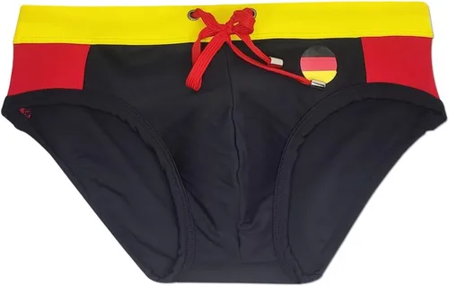 Vista 4 de UXH Hombres Marca Azul Patrón Bandera Bañadores Surf Swim Escritos Playa Pantalones Cortos Traje de baño