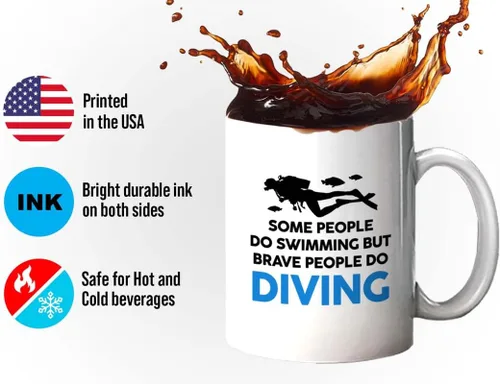 Vista 51 de Taza de café de buceo de 11 onzas, color negro, sumerge en la felicidad, actividades de respiración subacuática, pasatiempos, natación, ascenso