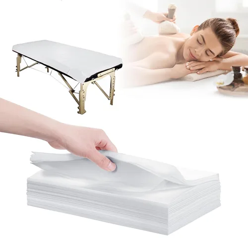 Vista 11 de 100 sábanas para mesa de masaje, 31 x 71 pulgadas, impermeables, desechables, de tela no tejida, funda protectora transpirable para terapia