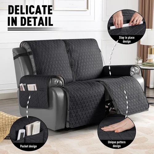 Vista 6 de TAOCOCO Funda reclinable 100% impermeable, antideslizante, lavable, con correas elásticas para las piernas, protector de muebles para perros