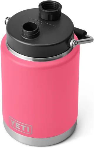 Vista 5 de YETI Rambler Jarra de Medio Galón, Aislada al Vacío, A Prueba de Fugas, Acero Inoxidable con MagCap Rosa (Tropical Pink)