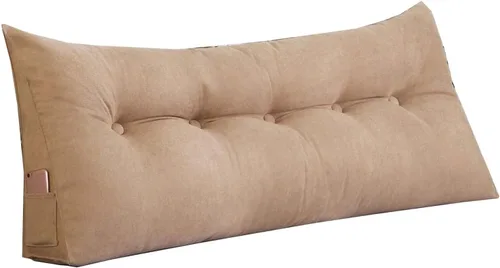Vista 23 de Almohada de cuña para pared de cama, cabecera de almohada de respaldo de cama, almohada de lectura triangular grande, con funda extraíble