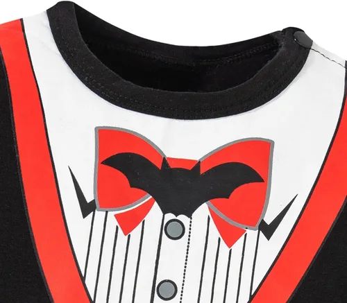 Vista 2 de bakjuno Traje de jazz de vampiro + capa para el primer Halloween para bebé recién nacido Negro