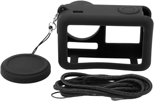 Vista 6 de Funda para cámara Action 4 Action 3, funda para cámara con silicona, correa para el cuello, cobertura completa, acceso a componentes de batería