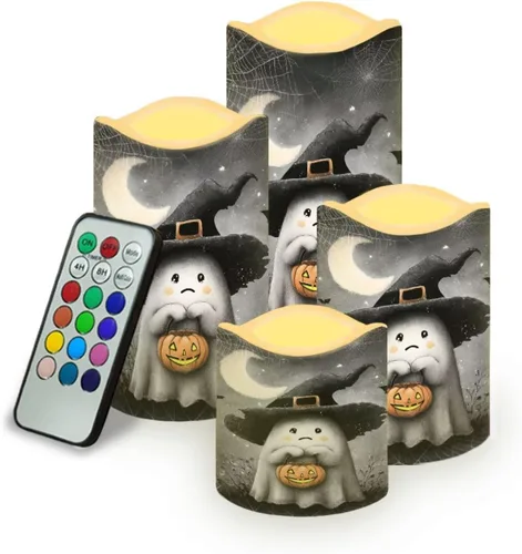 Vista 32 de Jeiento American Flag Flameless Candles 4 Pack 4th of July Home Decoration Flower American Flag LED Candles Battery Operated with Timer Remote