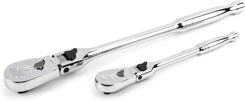 Vista 3 de GEARWRENCH - Juego de trinquetes de lágrima, cabezal flexible con bloqueo, 84 dientes, 2 unidades, 81274A-07