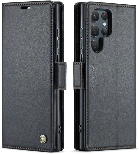Vista 10 de QLTYPRI Funda tipo cartera para Samsung Galaxy S22, funda de cuero PU premium con cierre magnético, tipo folio con bloqueo RFID, ranuras