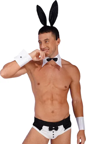 Vista 2 de Conjunto de lencería de 3 piezas para hombre, ropa interior de esmoquin con tanga tanga mangas de mano