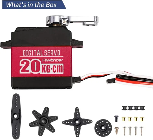 Vista 8 de Hiwonder Engranaje completo del metal del motor servo de Digitaces del alto esfuerzo de torsión de 44.1 lbs, impermeable de la caja del metal