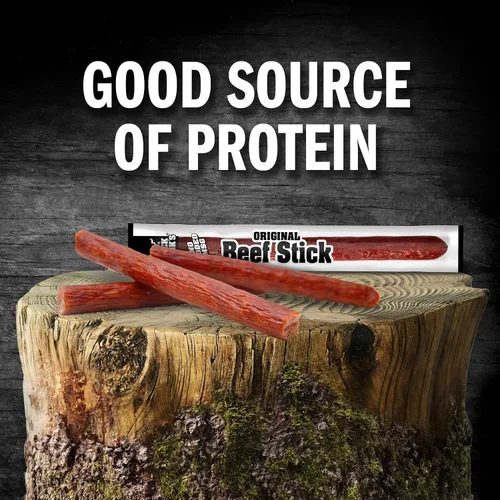 Vista 4 de Jack Link's Palitos de ternera, Original – Bocadillo de proteínas, palito de carne con 0.23 oz de proteína, hecho con 100% carne de res, palitos