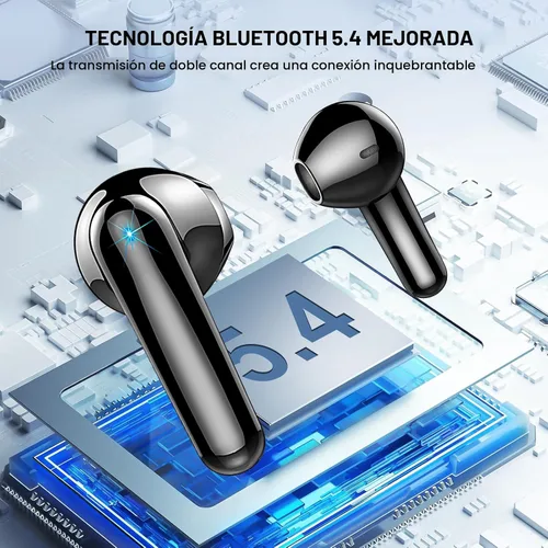 Vista 2 de Auriculares inalámbricos, auriculares Bluetooth 5.4, 48H+, auriculares estéreo, auriculares con pantalla LED con micrófono, IP7 impermeable
