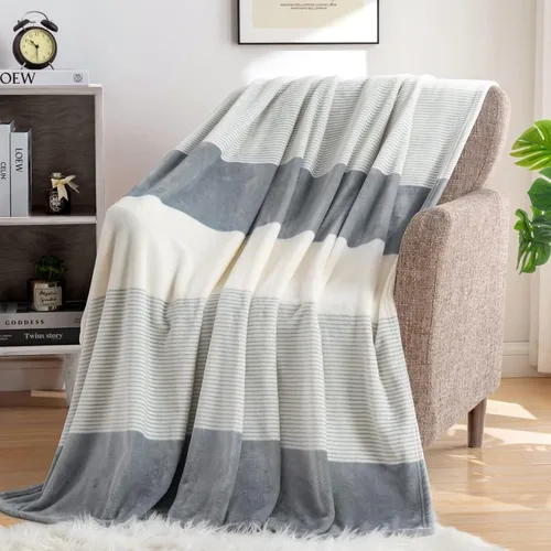 Vista 15 de Homelike Moment Manta de cama de forro polar, tamaño Queen, color gris, suave y esponjosa, manta grande de franela de felpa mullida y acogedora