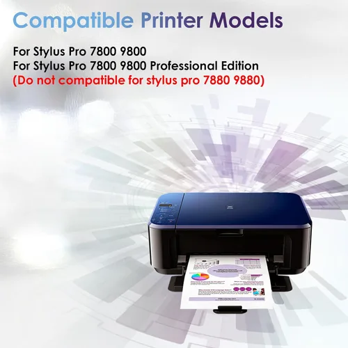 Vista 3 de CULATER Cartucho de tinta remanufacturado T6031 T6032 T6033 T6034 T6035 T6036 T6037 T6038 T6039 repuesto para impresora Stylus Pro 7800 9800