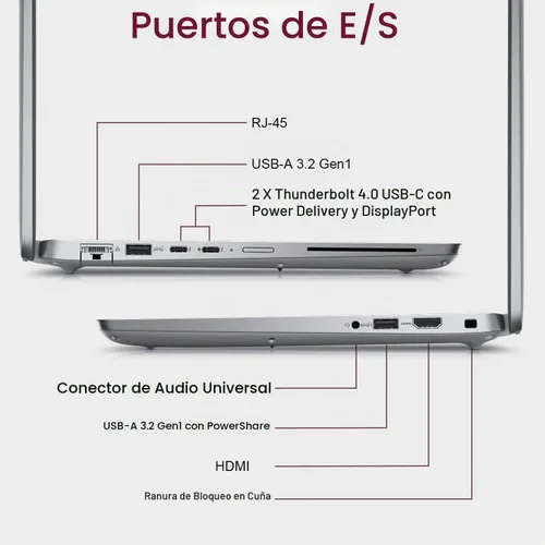Vista 7 de Laptop Dell Latitude 5450, pantalla táctil de 14", Intel Ultra 7 165H, 16