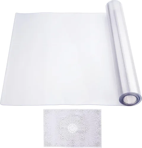 Vista 10 de VEVOR Plastic Table Cover, 42 x 96 Inch 1.5 mm Thick Clear Rectangle PVC Desk Mat Protector, Waterproof & Easy Cleaning Desk Pad Tablecloth, for