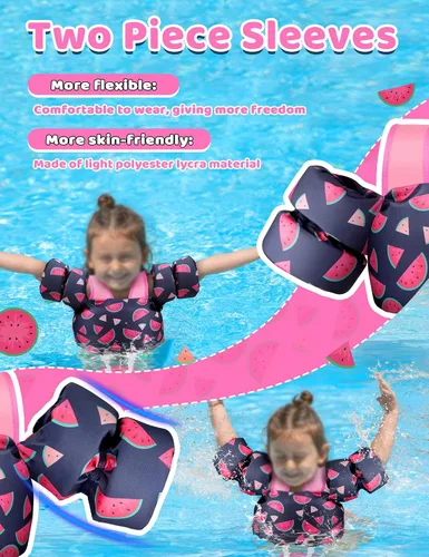 Vista 3 de Vvinca Puddle Kid Jumper for 13-30-66 Lbs,Toddlers Pool Floaties for 1-10 01-Sandía