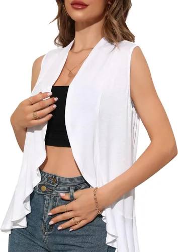 Vista 2 de Xeoxarel Cárdigan sin mangas para mujer con frente abierto (S-3XL)