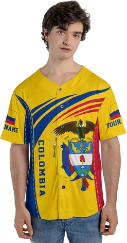 Vista 4 de Camiseta personalizada de béisbol de Colombia, camiseta de béisbol Colombia FLag Pride Camiseta Beisbol Colombiana
