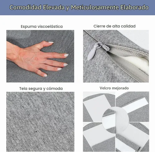 Vista 6 de Almohadas de embarazo para dormir, almohada de maternidad de espuma viscoelástica mejorada para mujeres embarazadas, almohada de cuña de embarazo