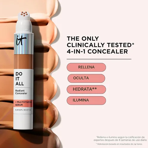 Vista 6 de IT Cosmetics Do It All Radiant Corrector - Corrector de maquillaje - Hidrata e ilumina - Cobertura media sin arrugas y acabado radiante